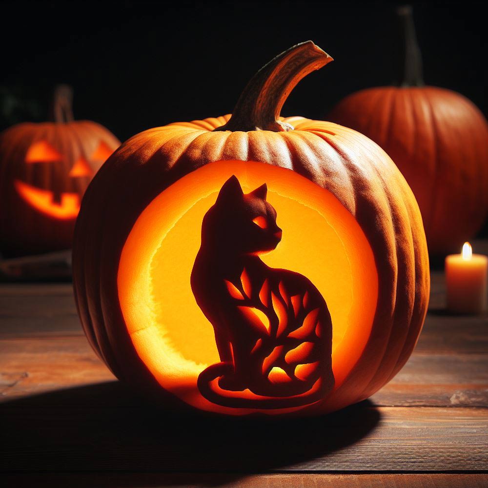 Pumpkin Carving Ideas with Cats