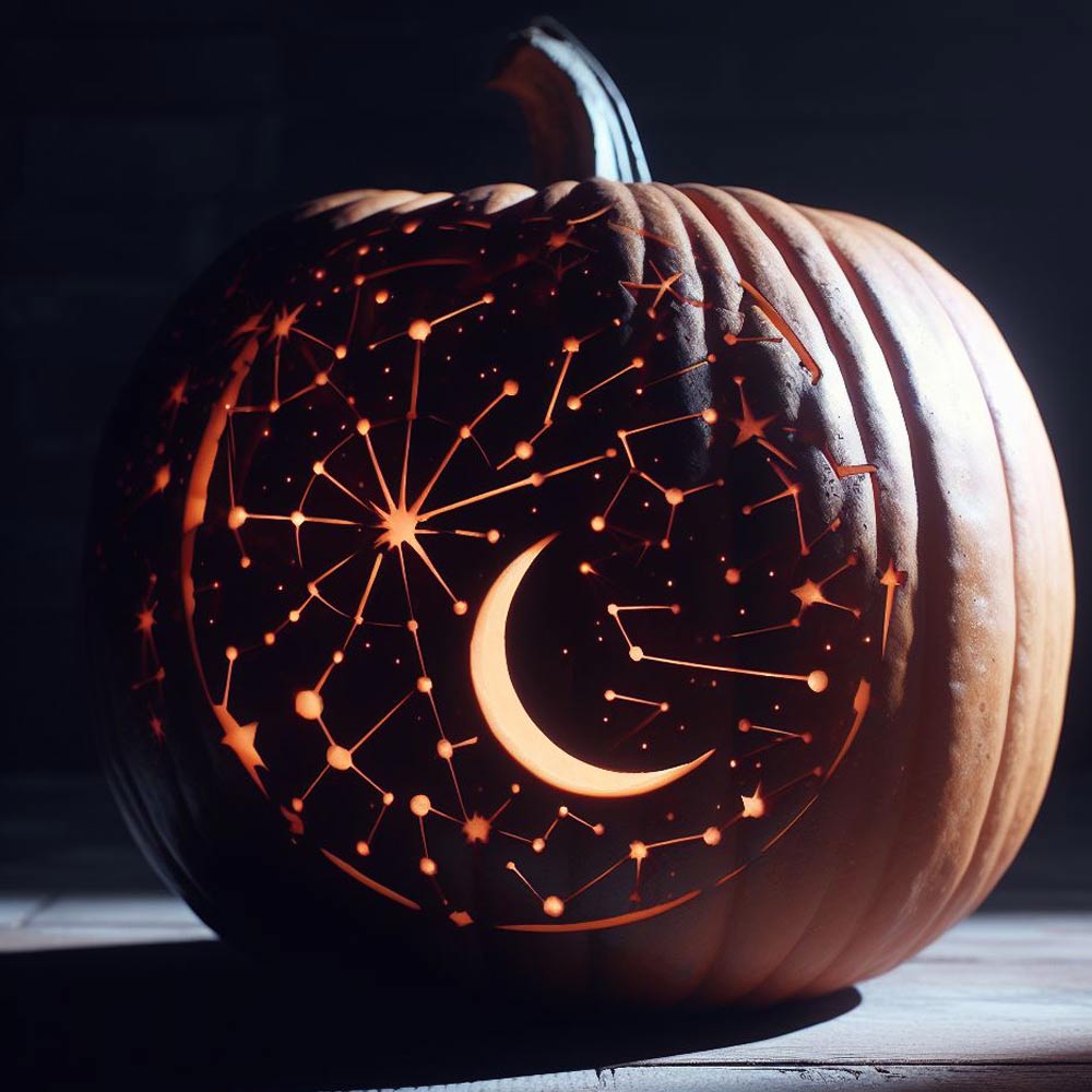 Constellations and Stars Halloween Pumpkin Carving