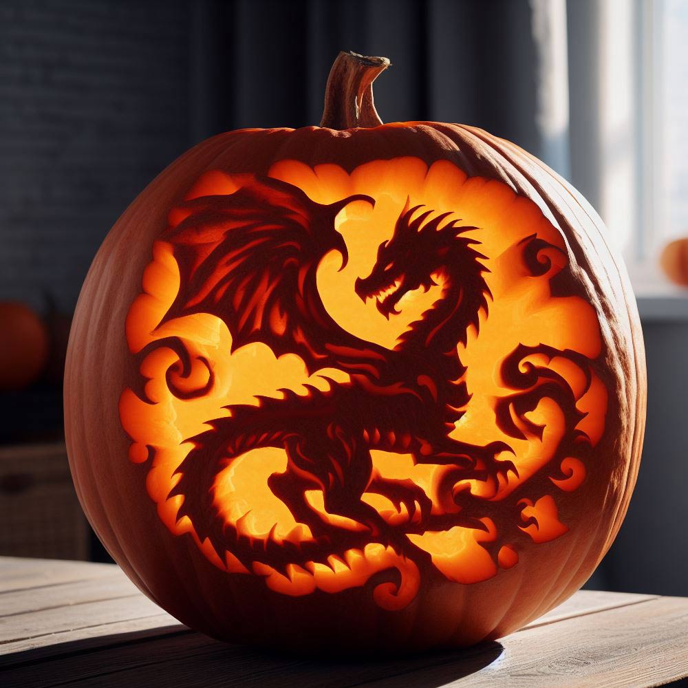 Dragon Pumpkin Design
