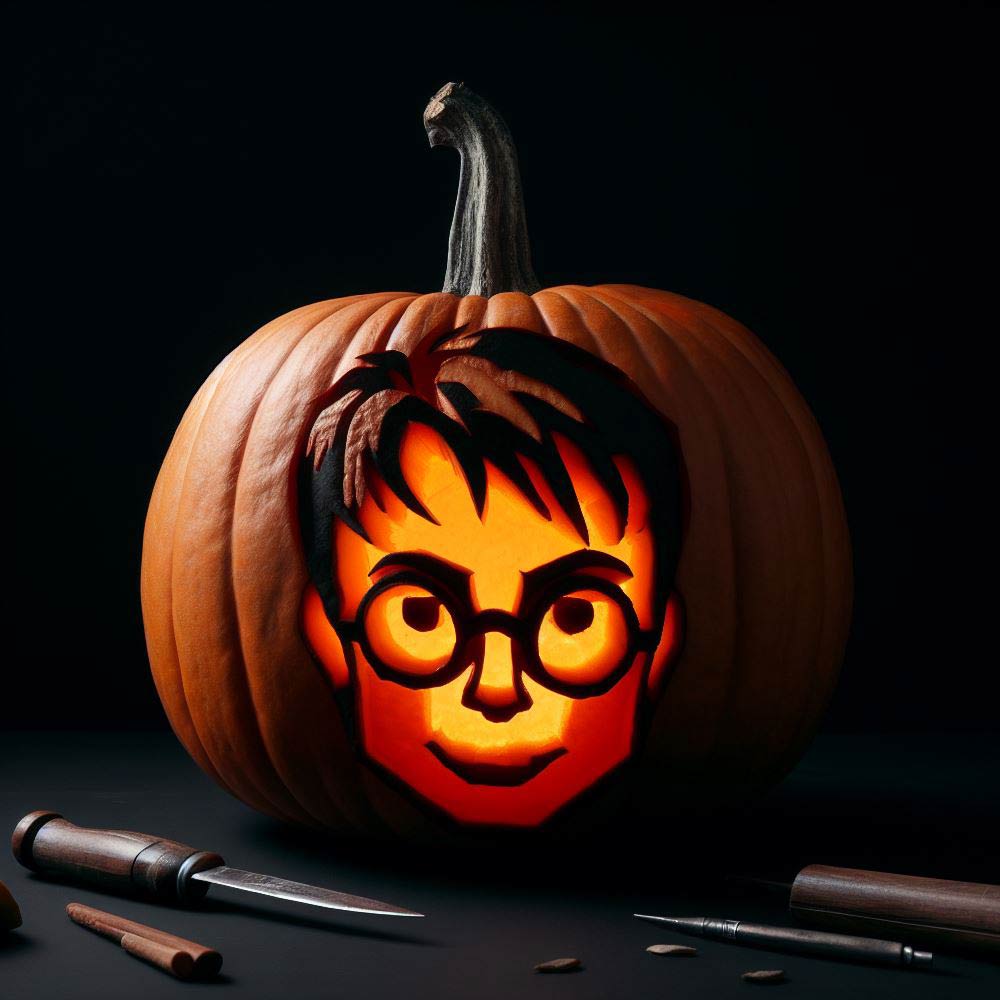 Harry Potter Theme Pumpkin Design