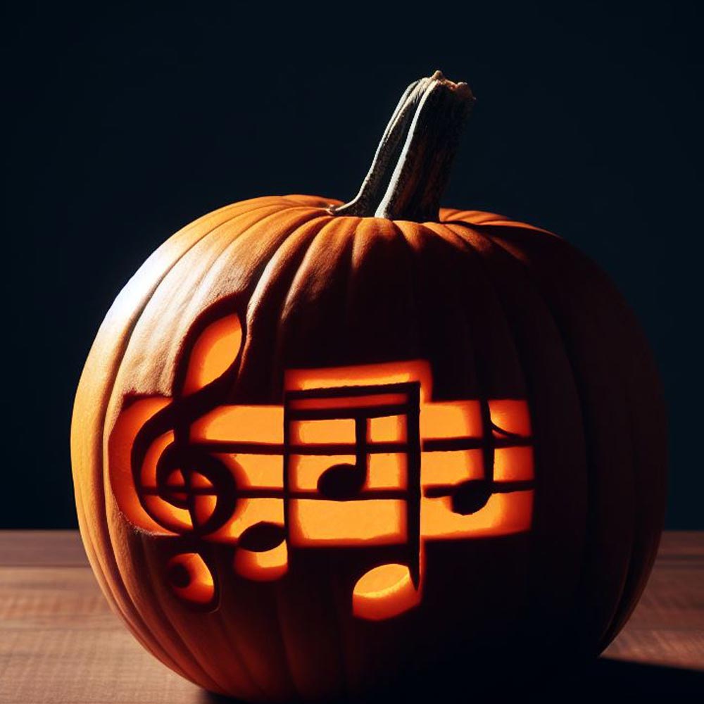 Halloween Pumpkin with Musical Sheets