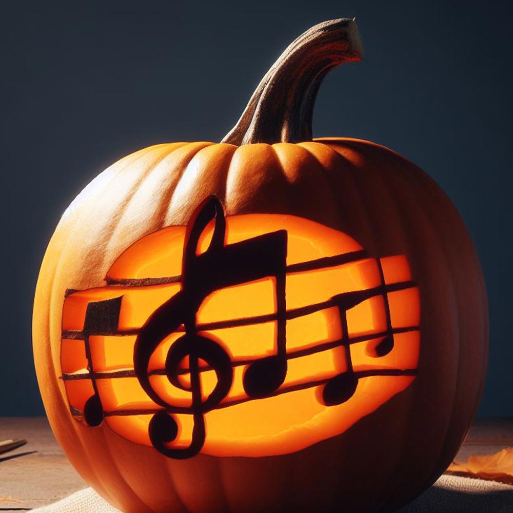 Musical Sheets Halloween Pumpkin Design