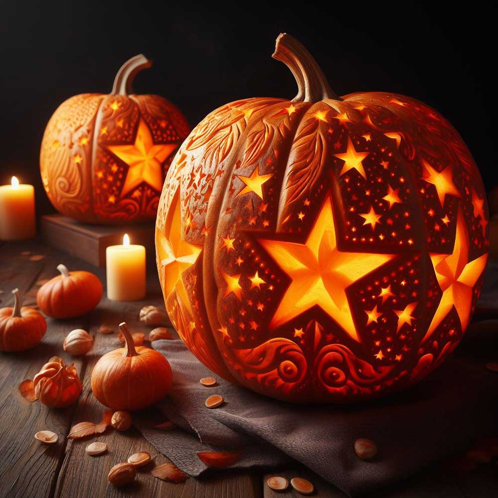 Halloween Pumpkin with Stars