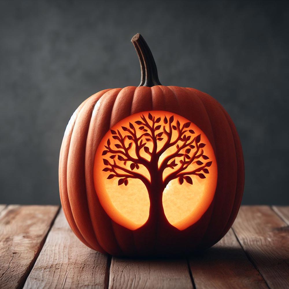 Tree Halloween Pumpkin Design