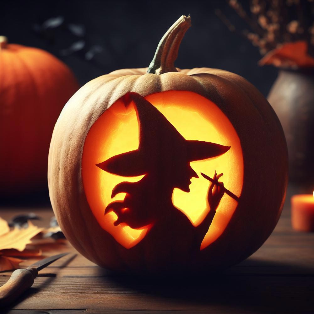 Halloween Witch Pumpkin Design