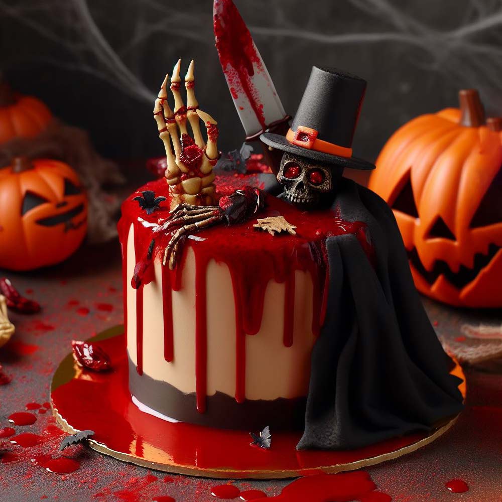 Bloody Halloween Cake Design