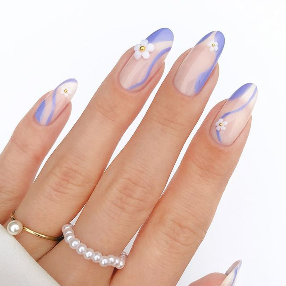Swirls Lavender Nails