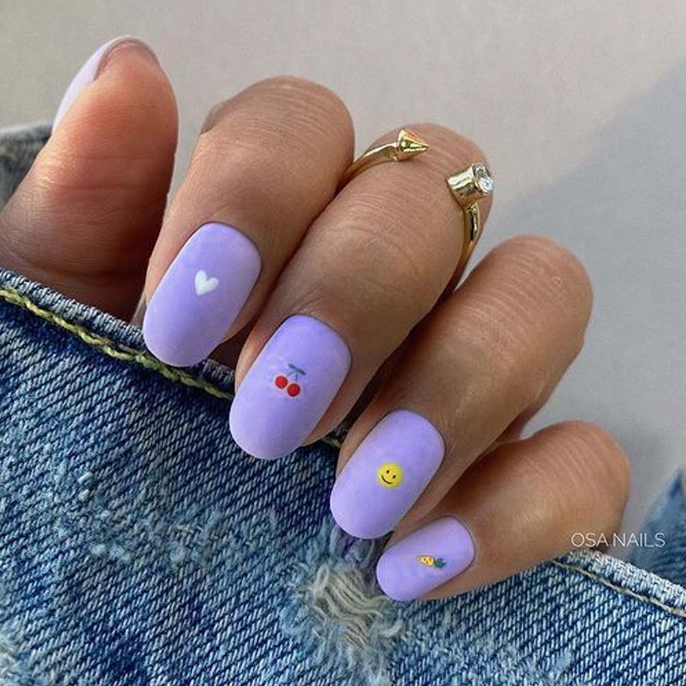 Pretty Matte Lavender Nails