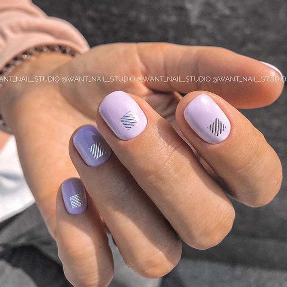 Short Lavender Nails
