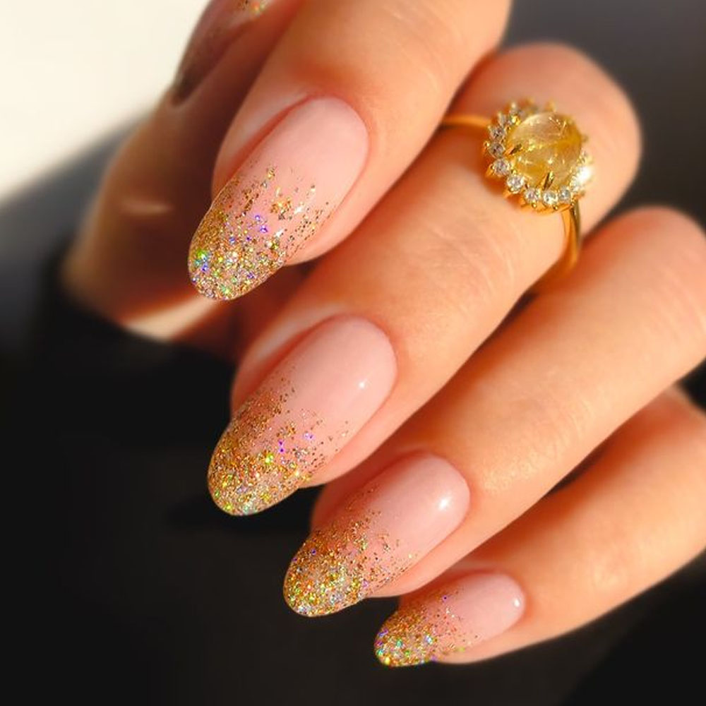 Golden Ombre Fall Nails