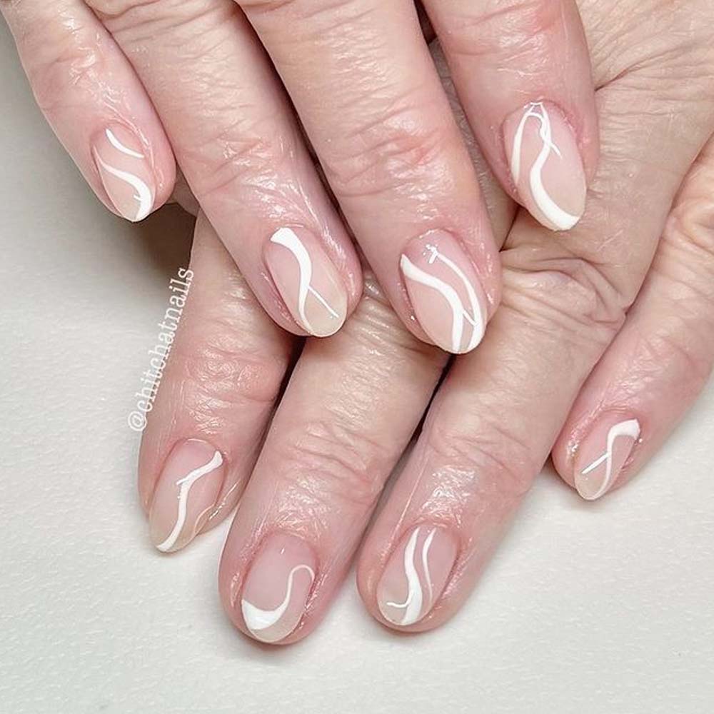 Nude Nails with Swirls