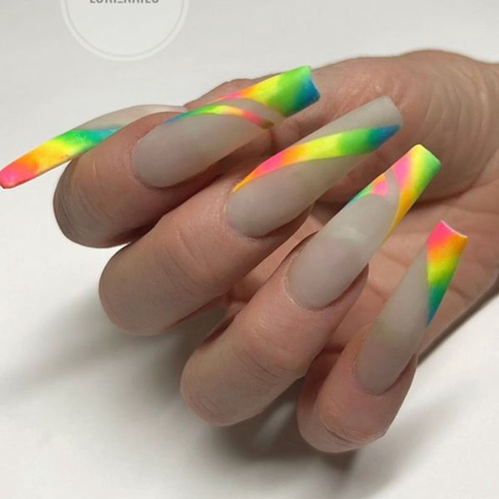 Neon Coffin Nails