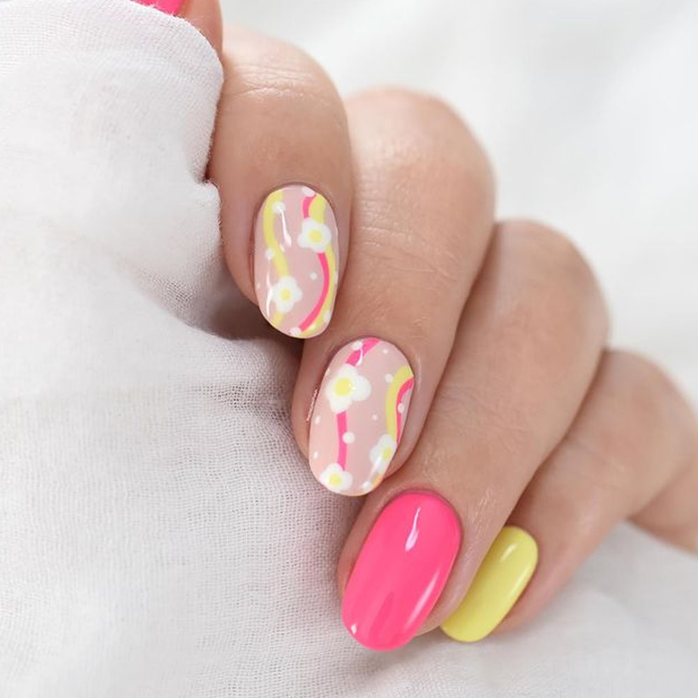 60+ Pink And Yellow Nails Styles You Will Love