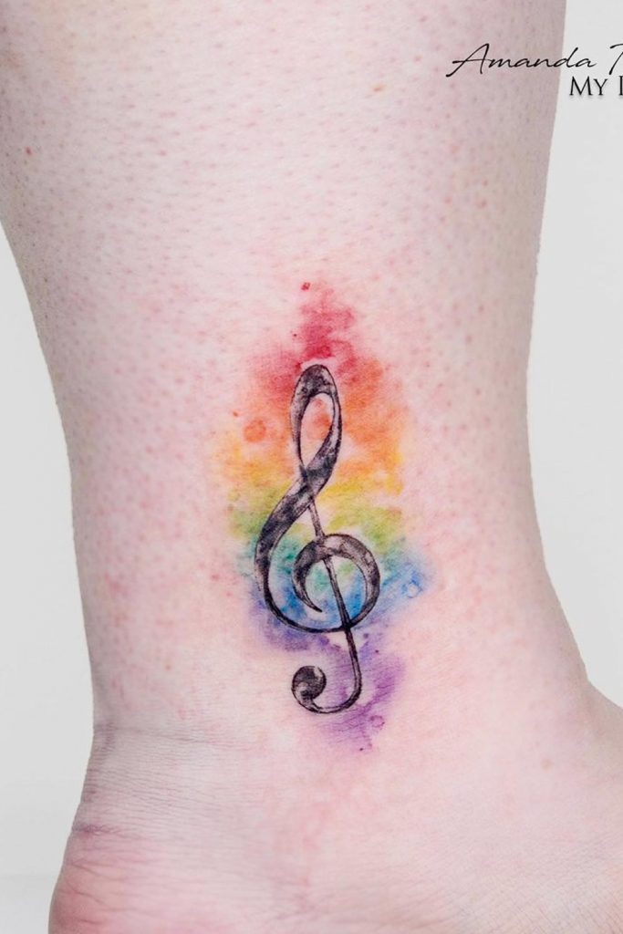 Watercolor Musical Tattoo