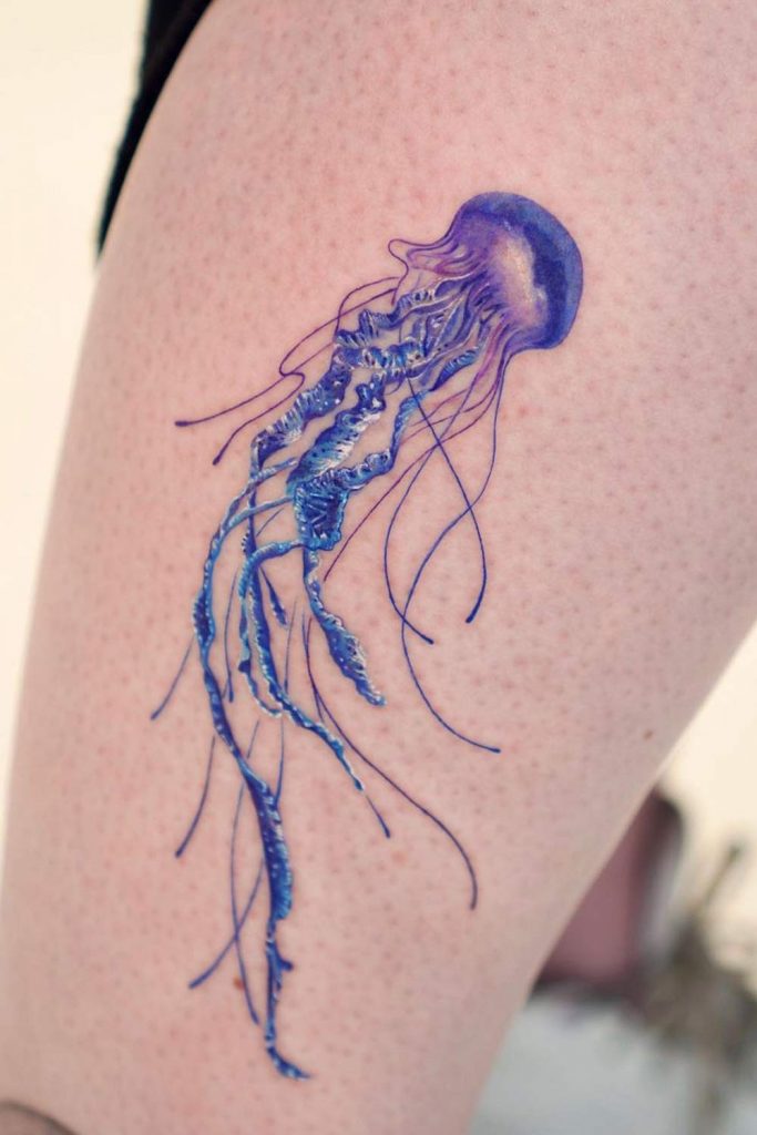 Jellyfish Tattoo Watercolor Style