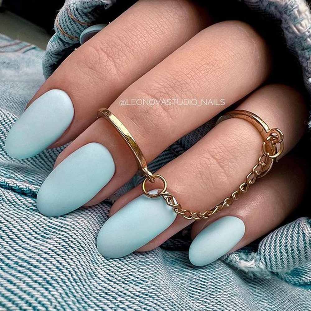 Baby Blue Holiday Nails For The Winter Season