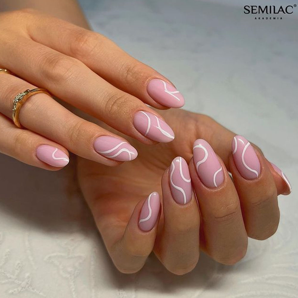 Pink Nude Almond Nails