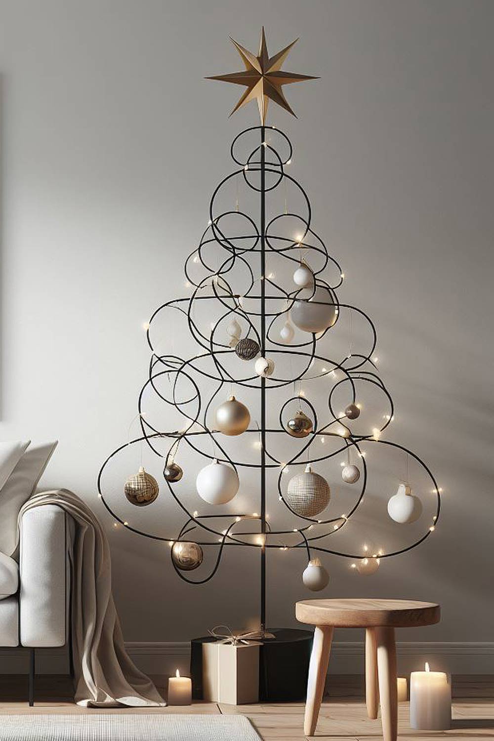 Metallic Christmas Tree with Garlands