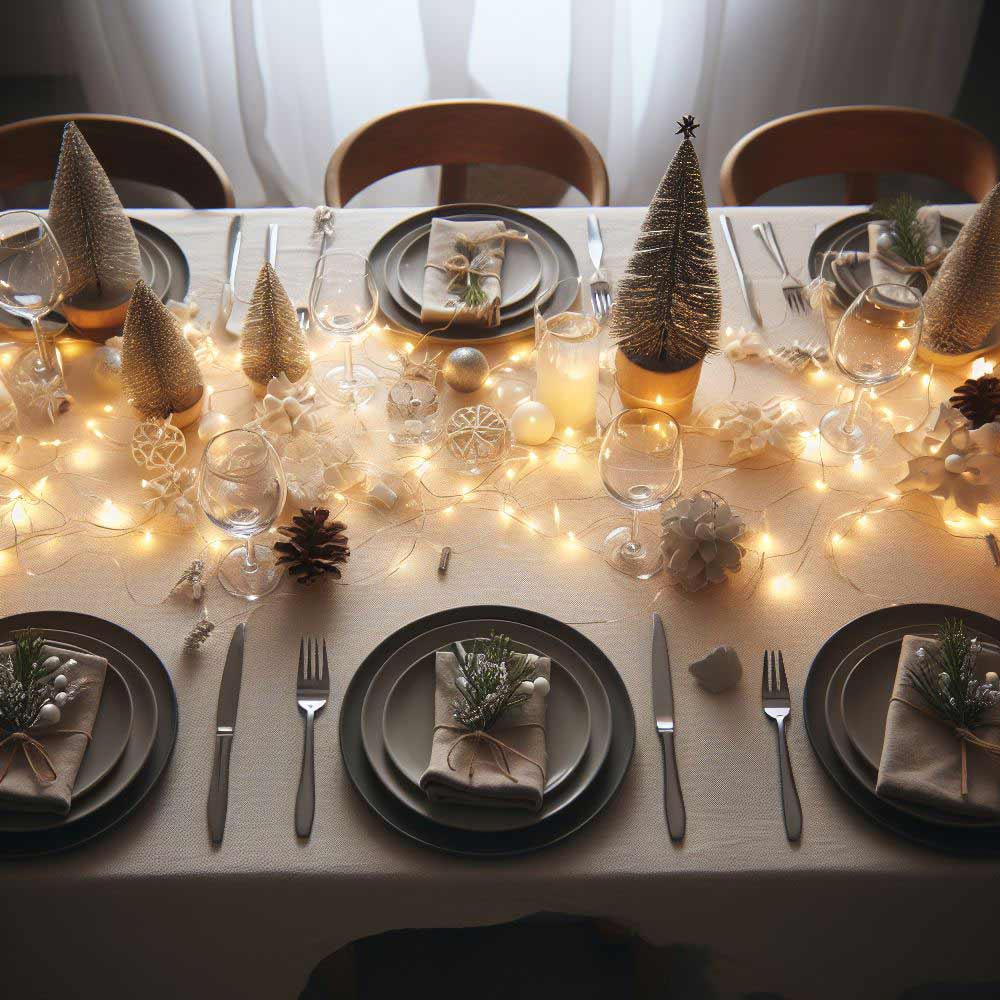 Dinner Table at Christmas Night