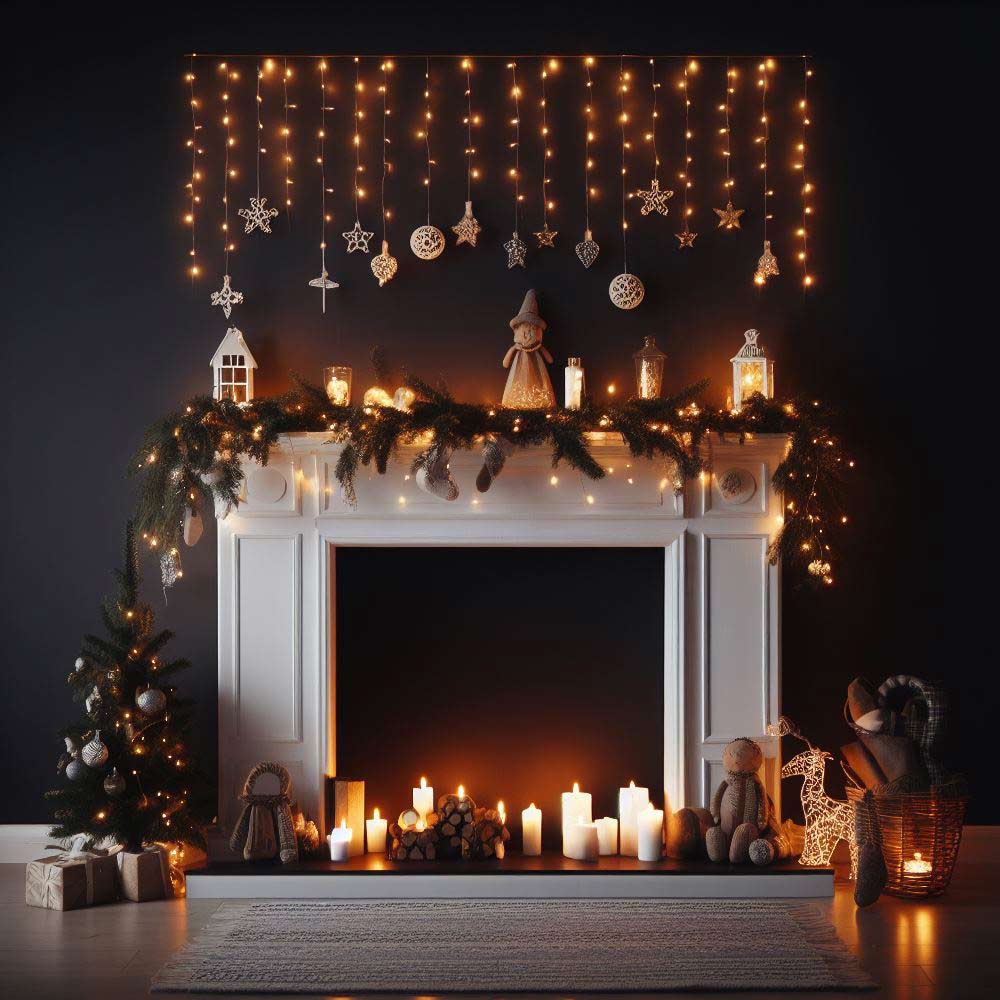 Fireplace Decoration with Led Lights