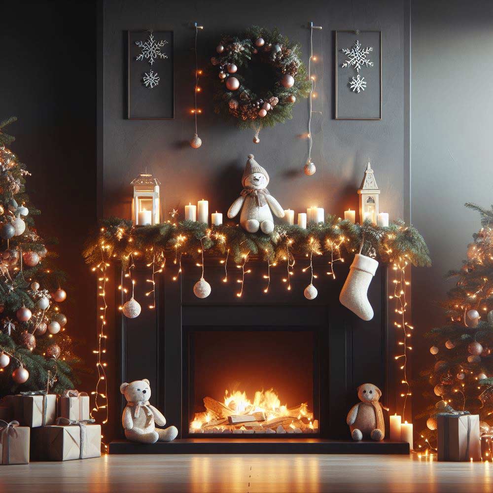 Fireplace Decoration for Christmas
