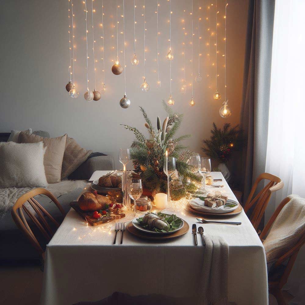 Christmas Dinner Table Decor Idea