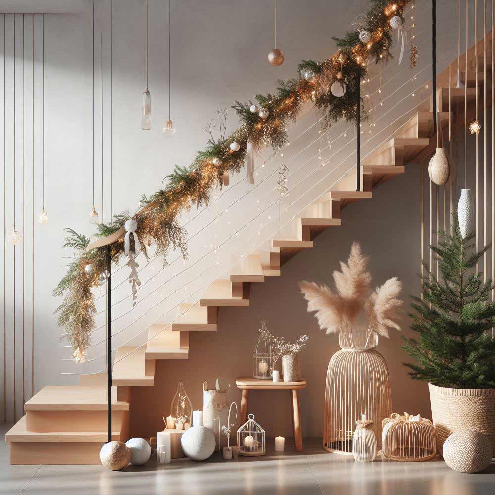 Christmas Stairs Home Decoration Ideas