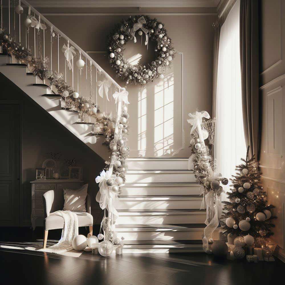 Christmas Decoration of Stairs