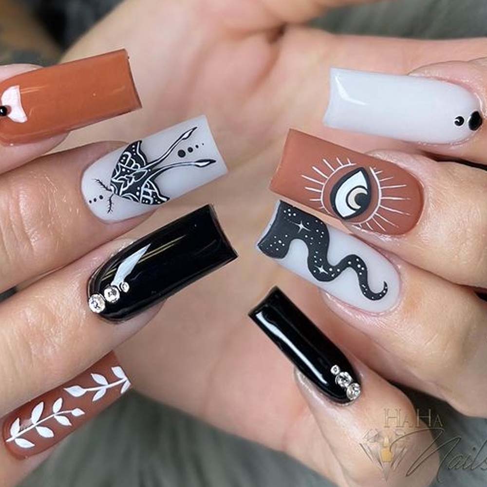 Witch Art Coffin Nails