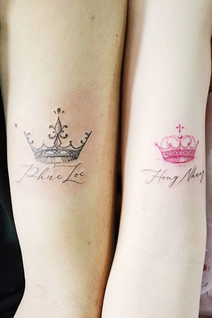 Queen and King Crown Tattoo