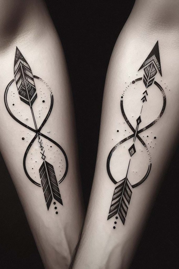 Arrow Infinity Sign Tattoo for Couple