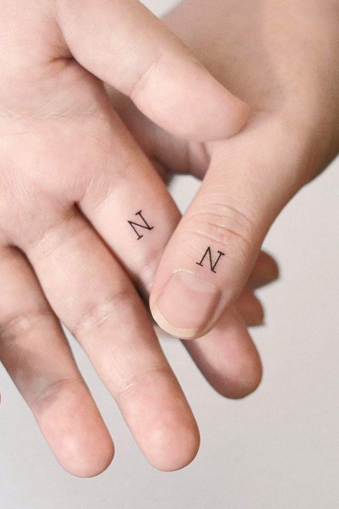 Special Letterc Couple Tattoo