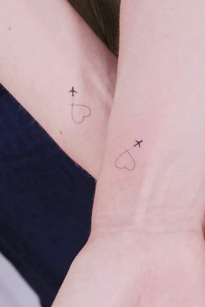 Small Heart Tattoos for Lovers of Travelling