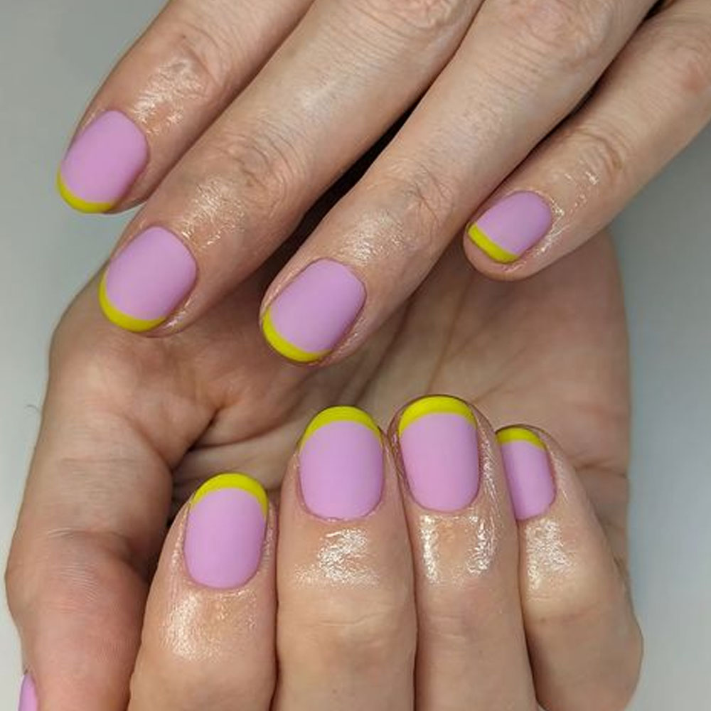 Color Block French Nails