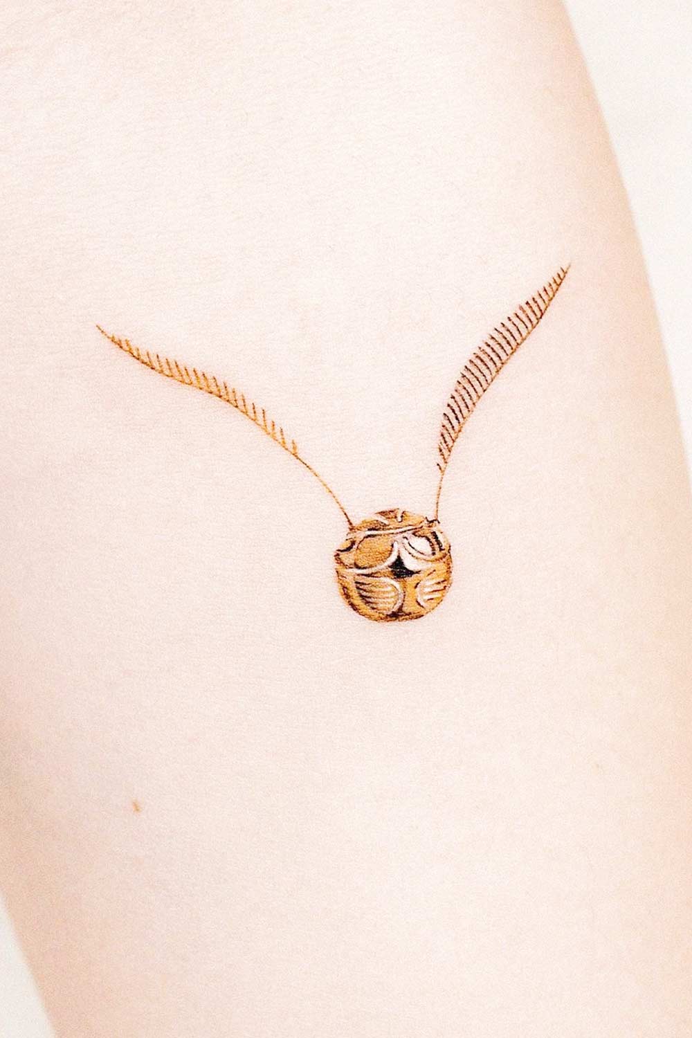 Golden Snitch Harry Potter Theme Tattoo