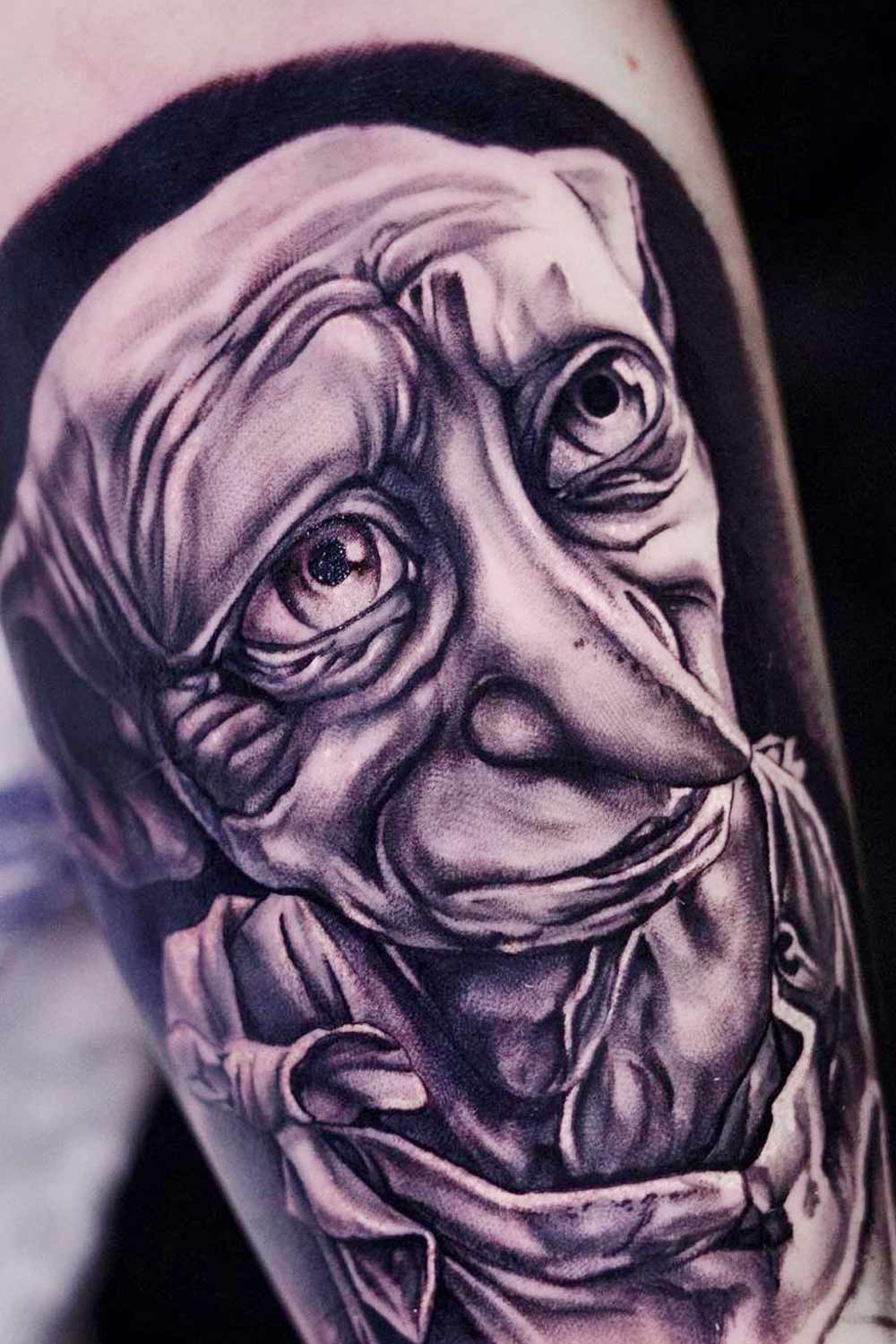 Dobby the Elf Realism Style Tattoo Design
