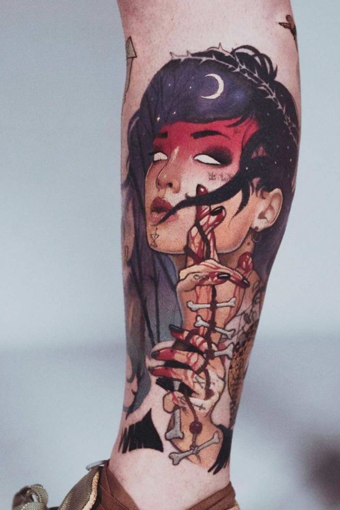 Leg Tattoos for Women: Portraits