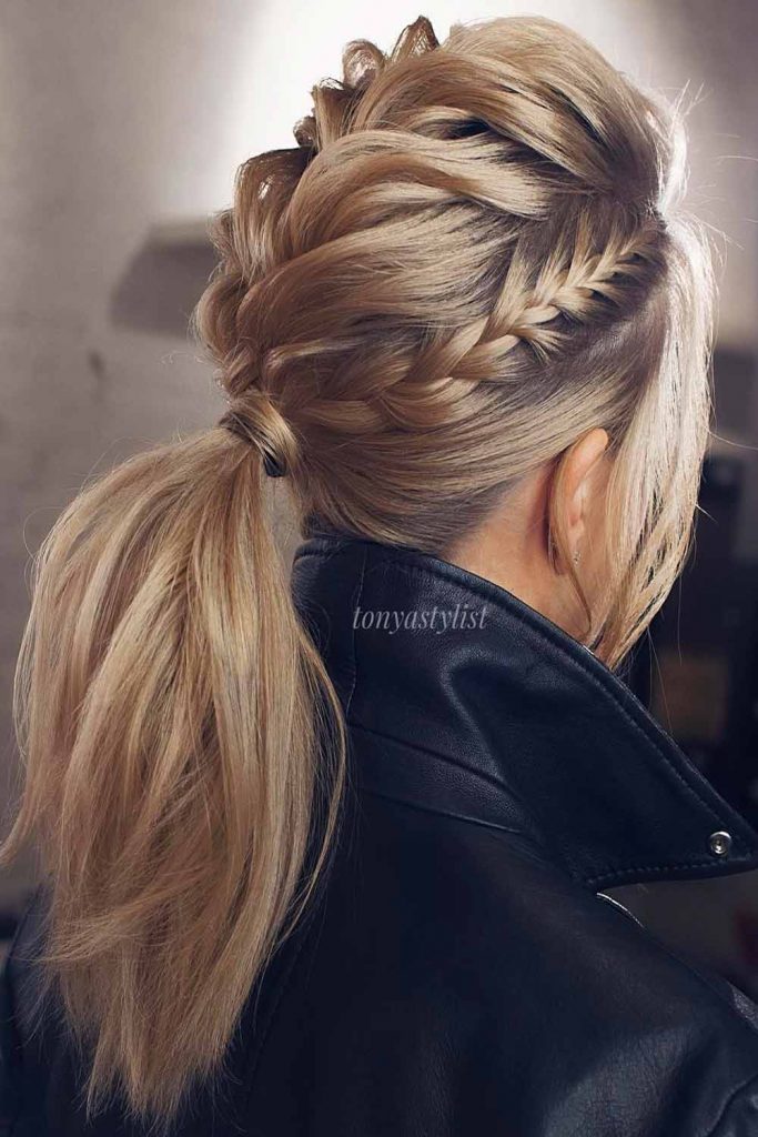 Ponytail Hairstyle With Braid