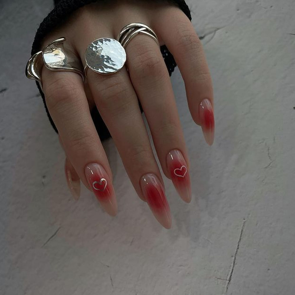 Red Aura Valentines Nails