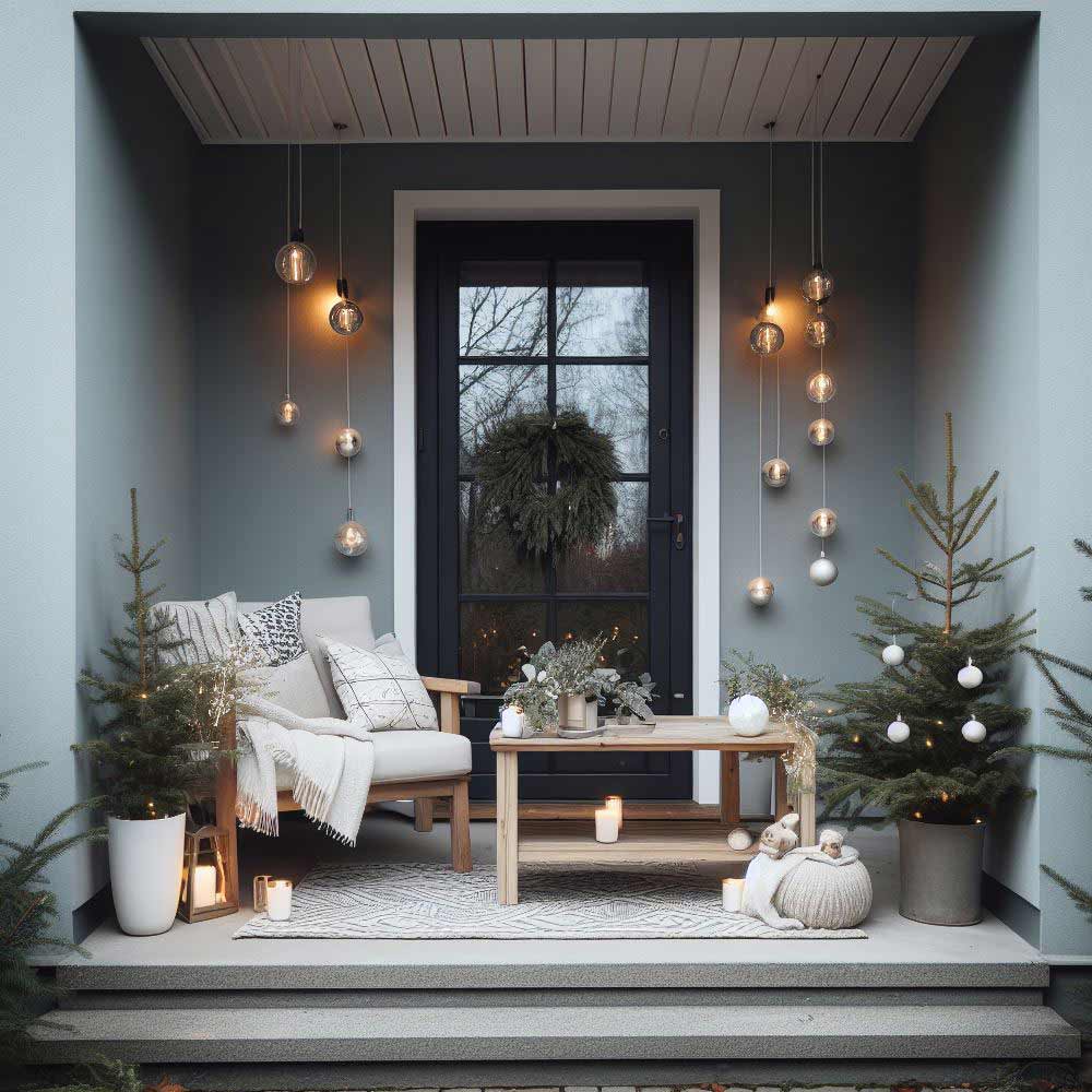 Cozy Minimalistic Decorations for Front Porch