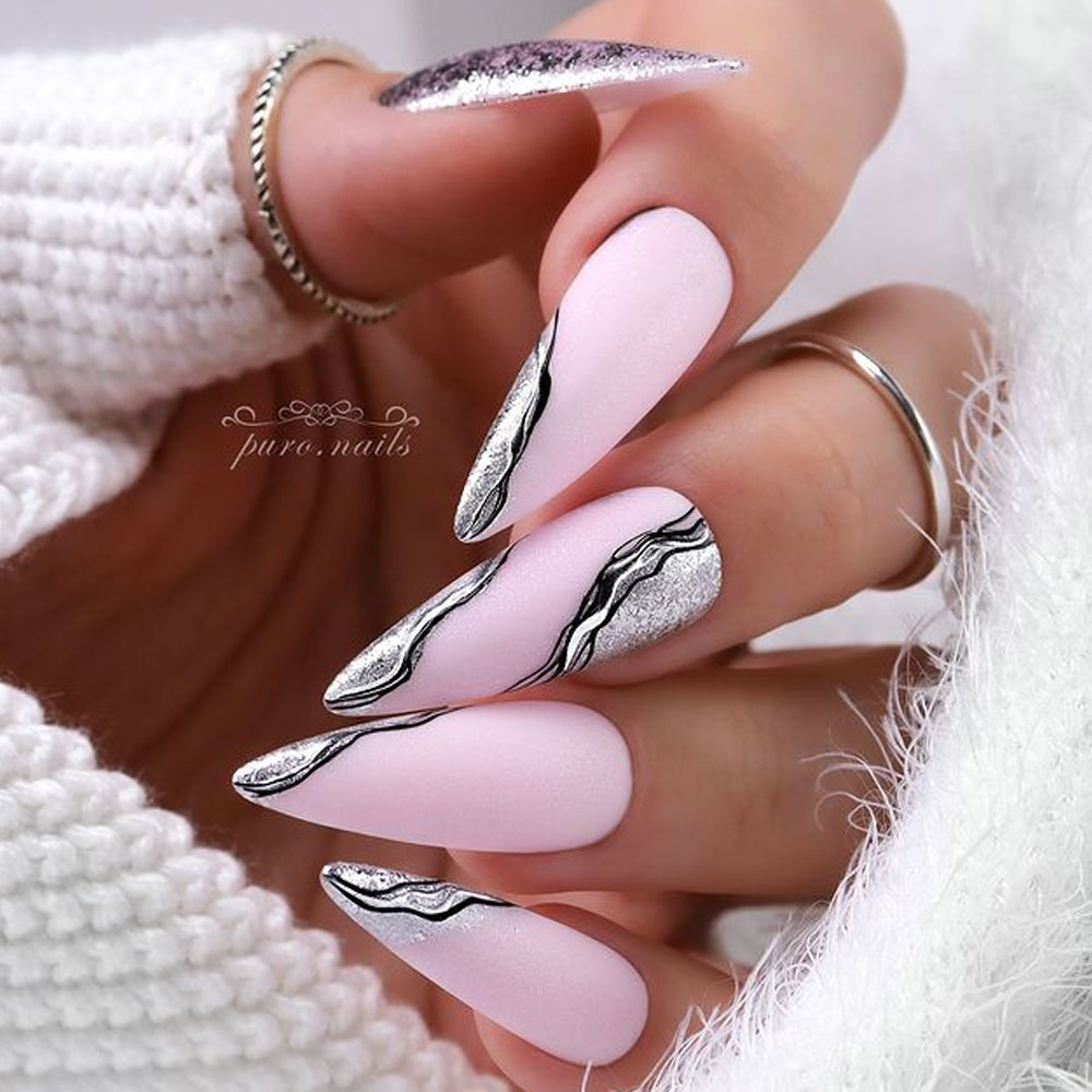 Cute Pink Winter Nails