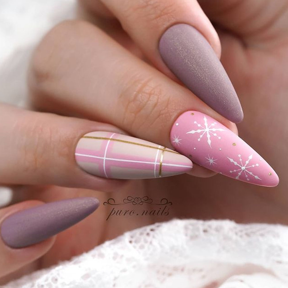 Winter Nails In Pink Shades