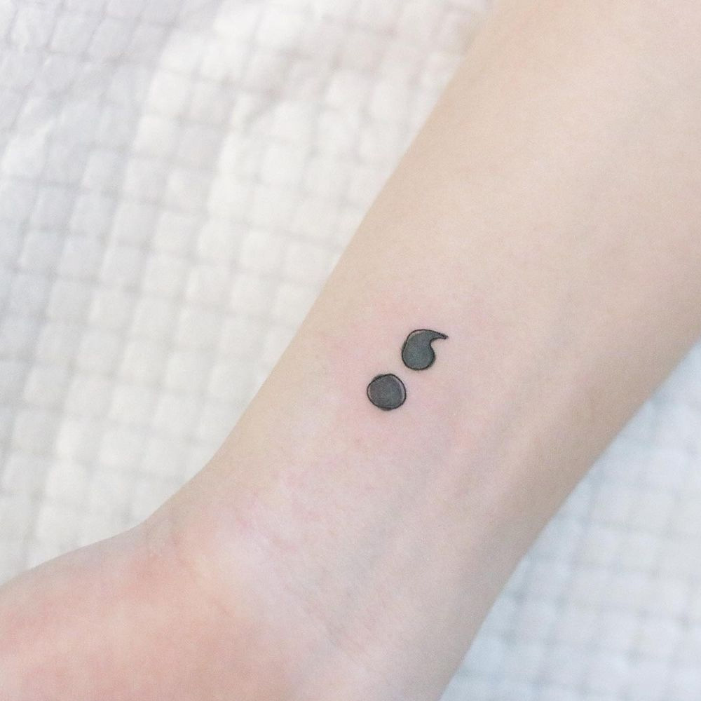 Black Semicolon Tattoo