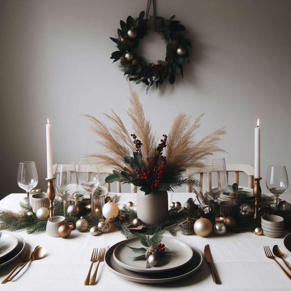 Christmas Centerpiece with Wall Wreath