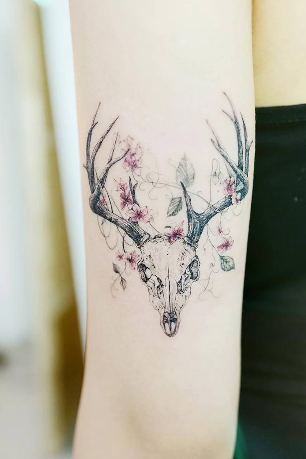 Deer Skull Tattoo for Women