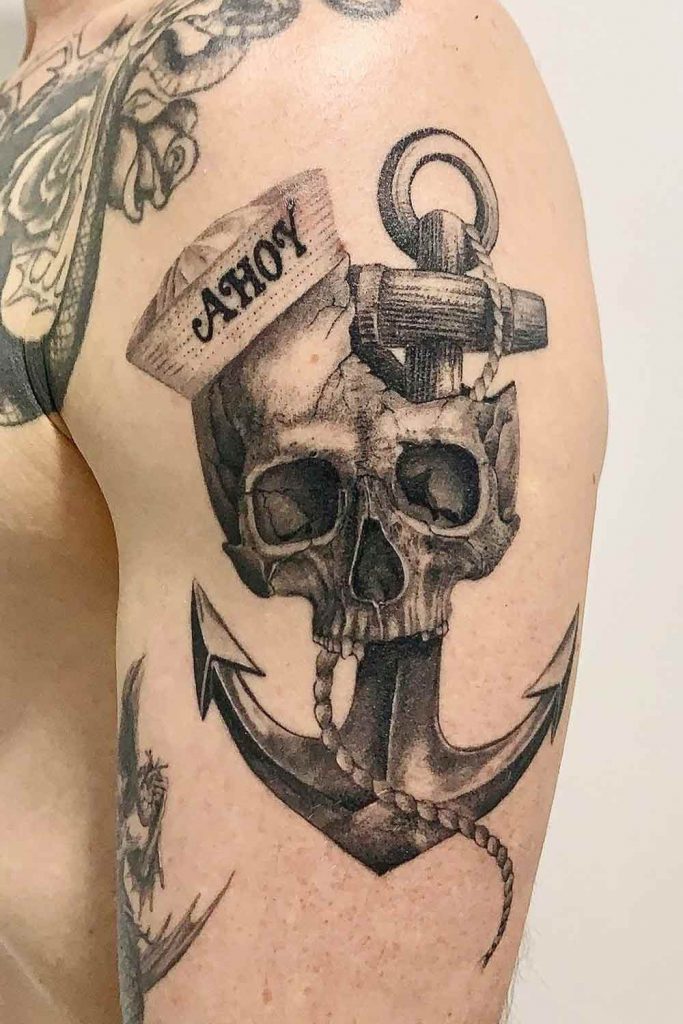 Skull and Anchor Tattoo