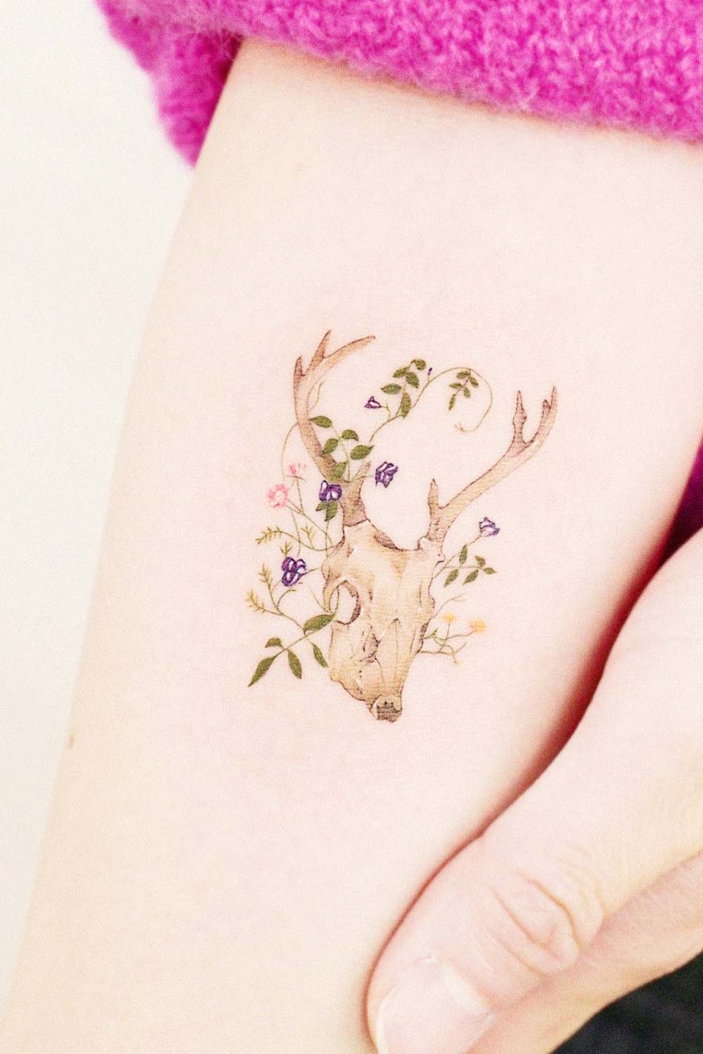 Small Deer Skull Tattoo Design