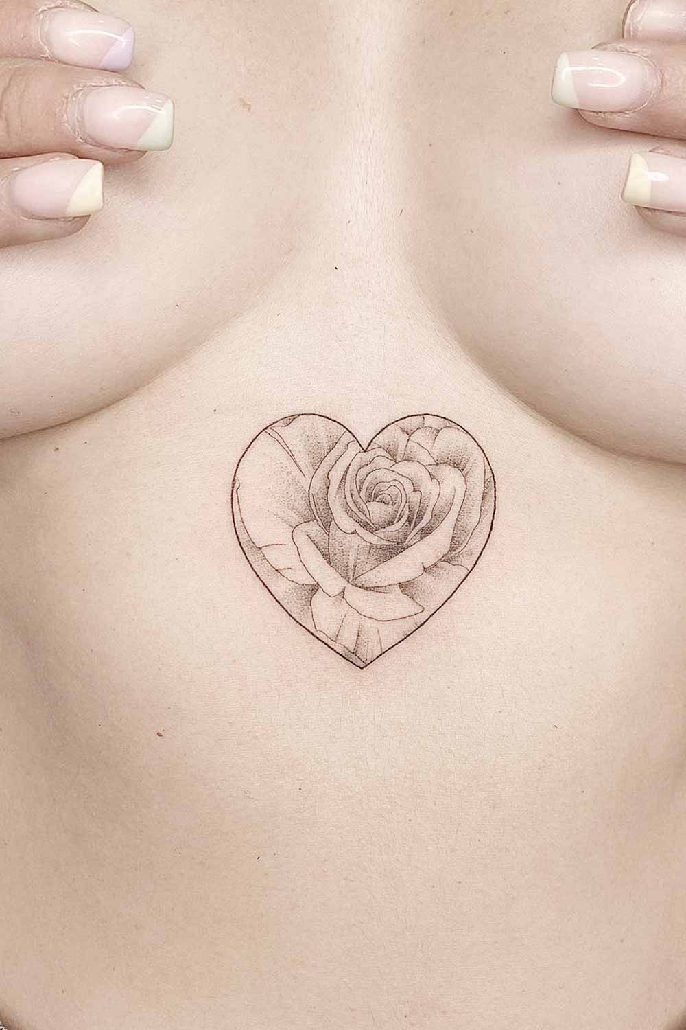 Small Heart Underboob Tattoo