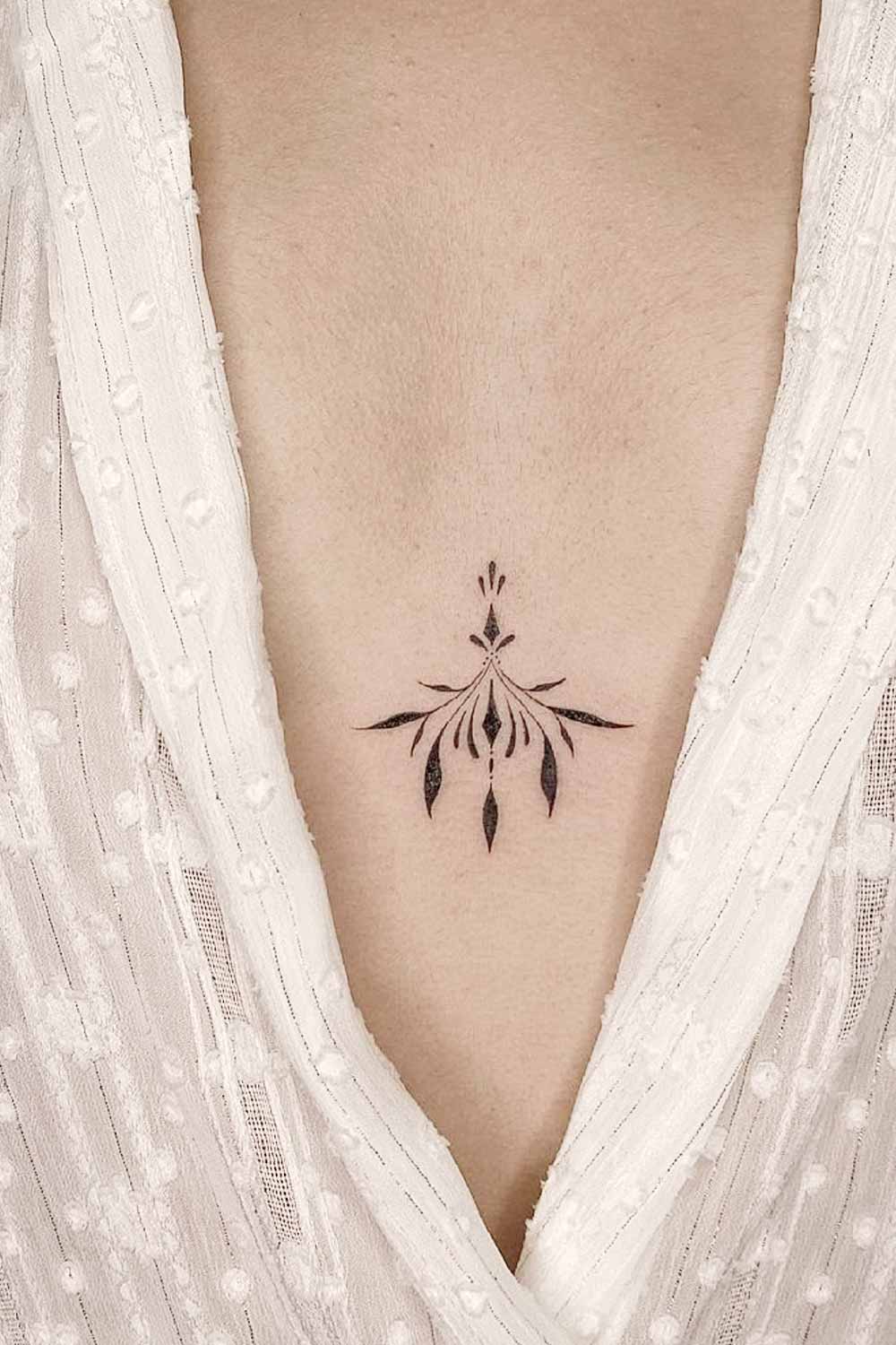 Mandala Tattoo / Chest Tattoo / Underboob Temporary Tattoo / Sternum Tattoo  / Yoga Tattoo / Minimalist Tattoo - Etsy Norway