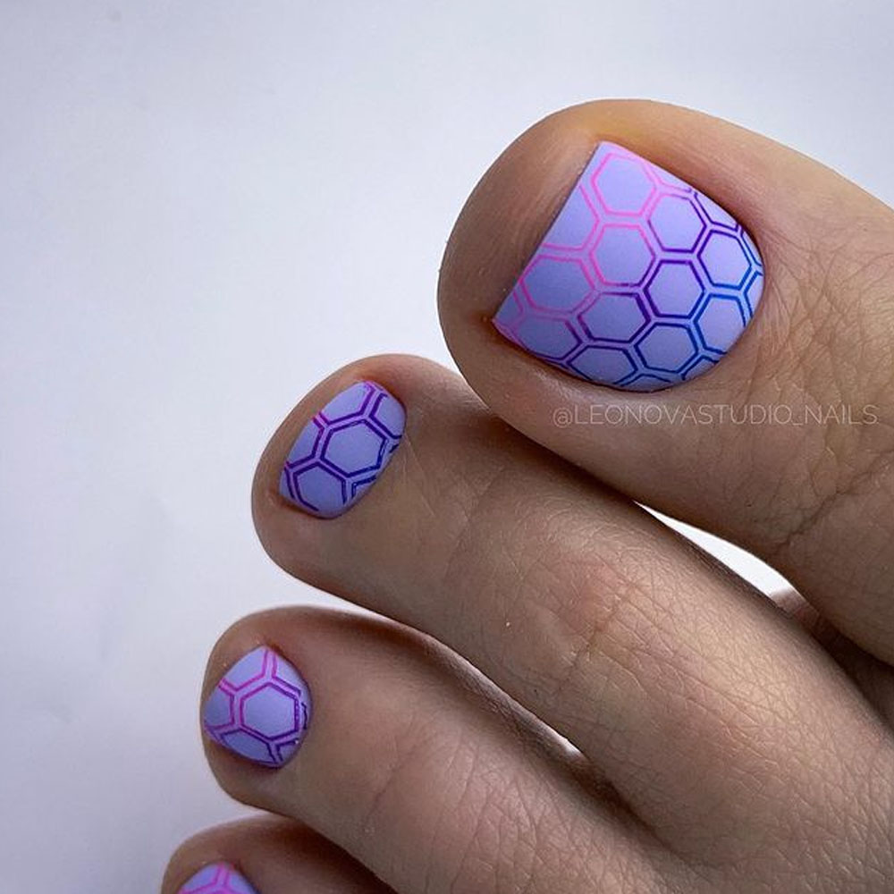 Neon Matte Toe Nail Designs